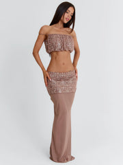 PATIENCE MAXI SKIRT TAUPE