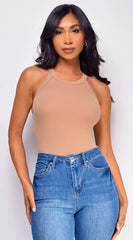 Maria Ribbed Top -  Brown