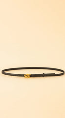 Naya Metal Buckle Faux Leather Belt - Black