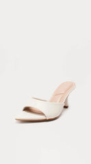 Malina Heeled Mules - White