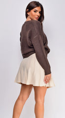 Solana Pleated Mini Skirt - Cream