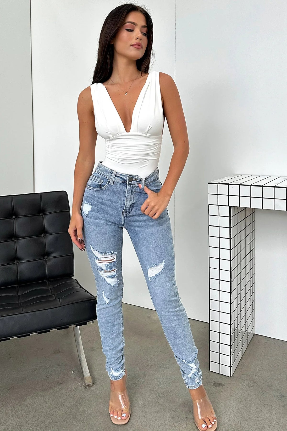 Katia Skinny Jeans - Blue Denim
