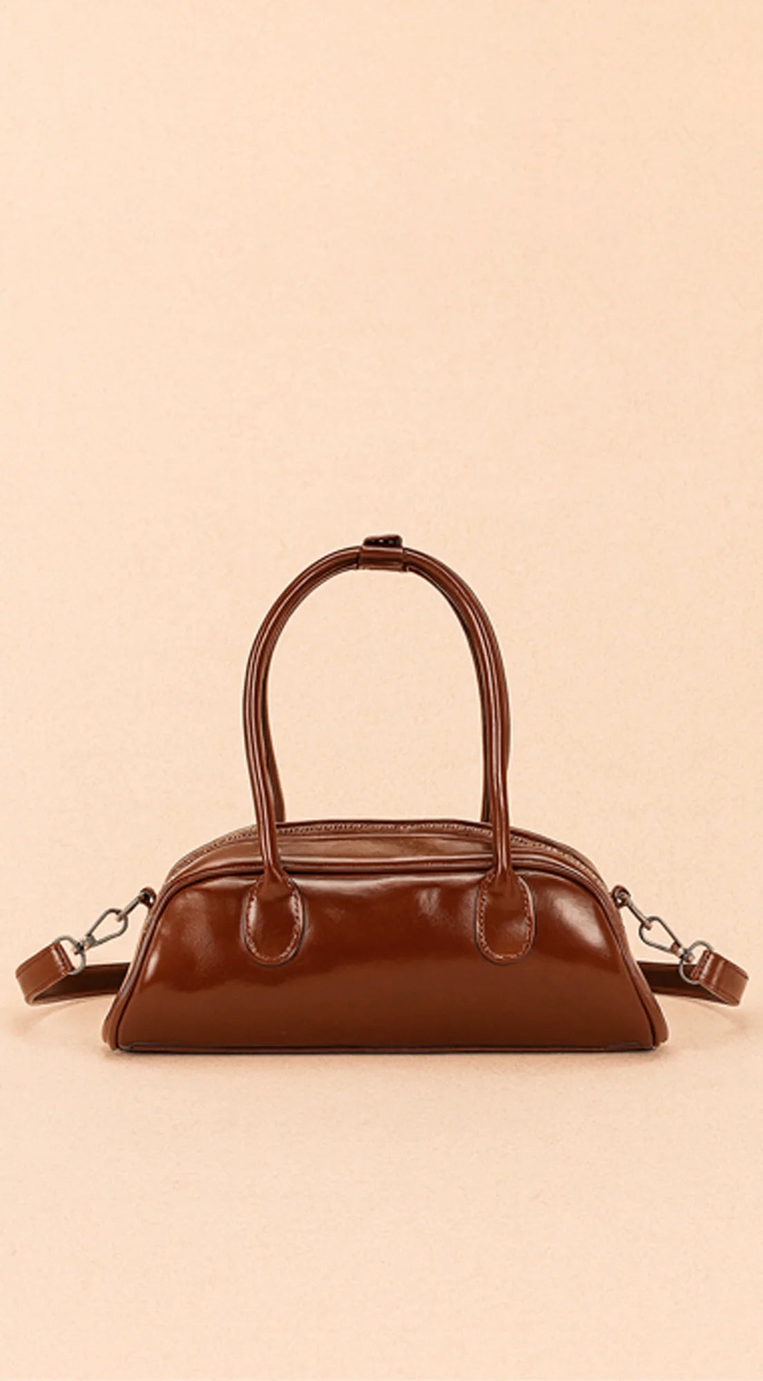 Cocoa Lane Faux Leather Shoulder Bag - Brown