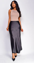 Isla Boat Neck Sleeveless Top - Beige