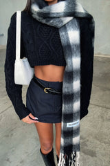 Zorino Scarf - Cream/Black Plaid