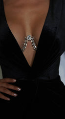 Allure Elegance Crystal Bra Chain - Silver
