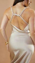 Lustra Satin Maxi Dress - Cream
