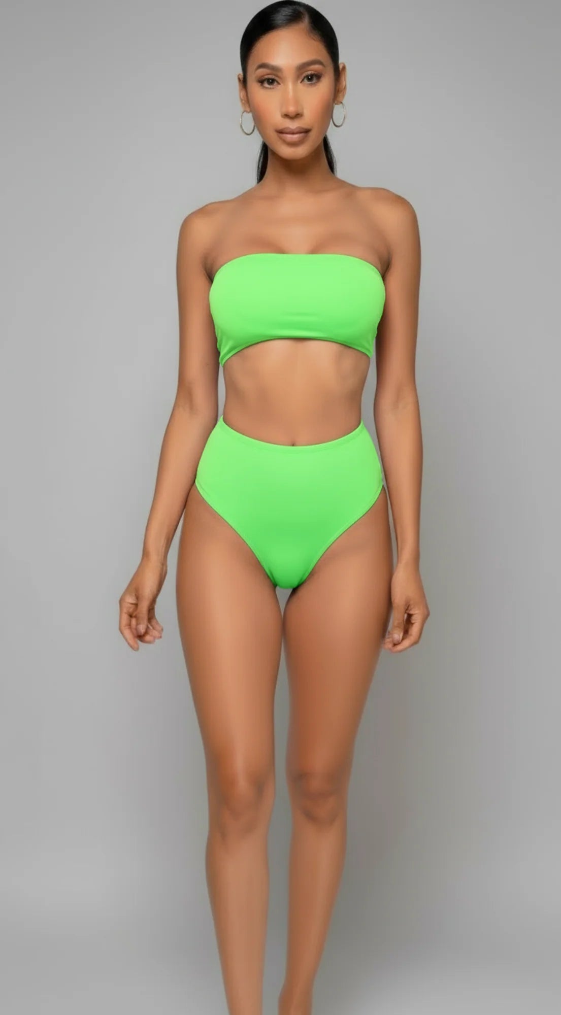 Tenara Bandeau Bikini - Neon Green