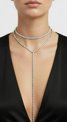 Double Take Double Layered Necklace - Silver