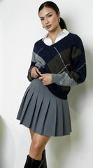 Presley Pleated Skirt - Gray