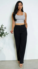 Cora Linen Pants - Black