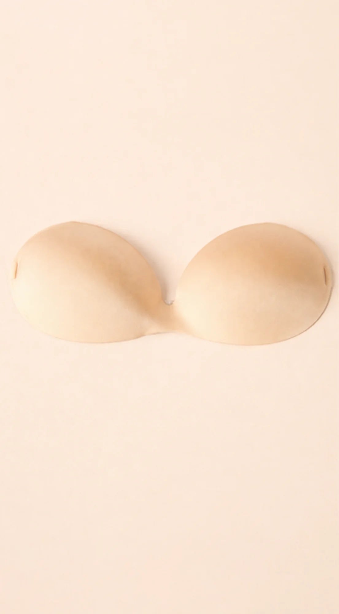 Adhesive Plunge Bra with Back Strap - Beige