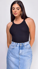 Maria Ribbed Top - Black