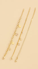 Kaya Multi Clover Charm Chain Bracelet - Gold
