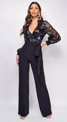 Eve Sequin Jumpsuit - Black