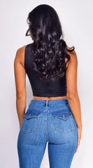 Lylah Crop Tank Top - Black