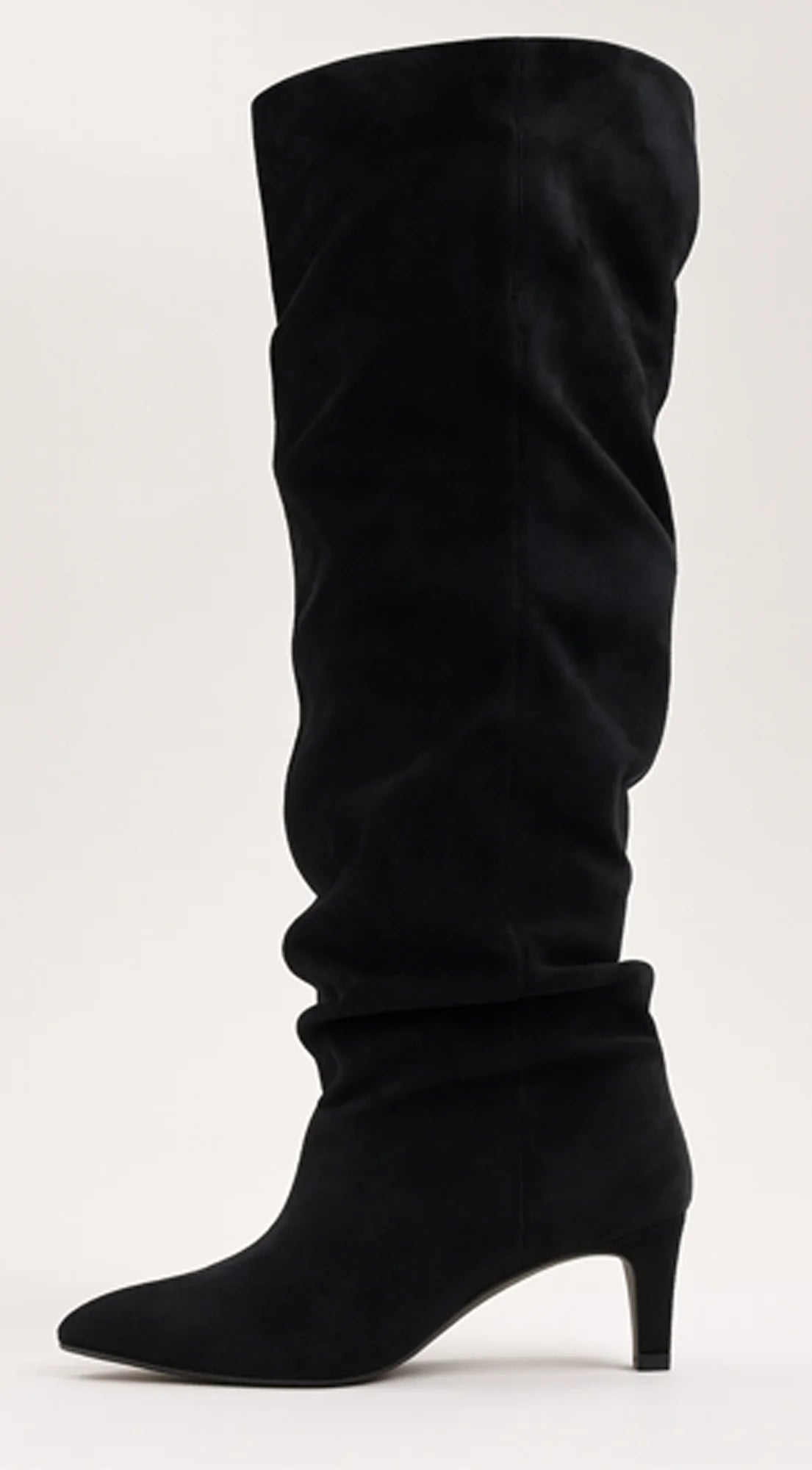Sovana Suede Ruched Boots - Black
