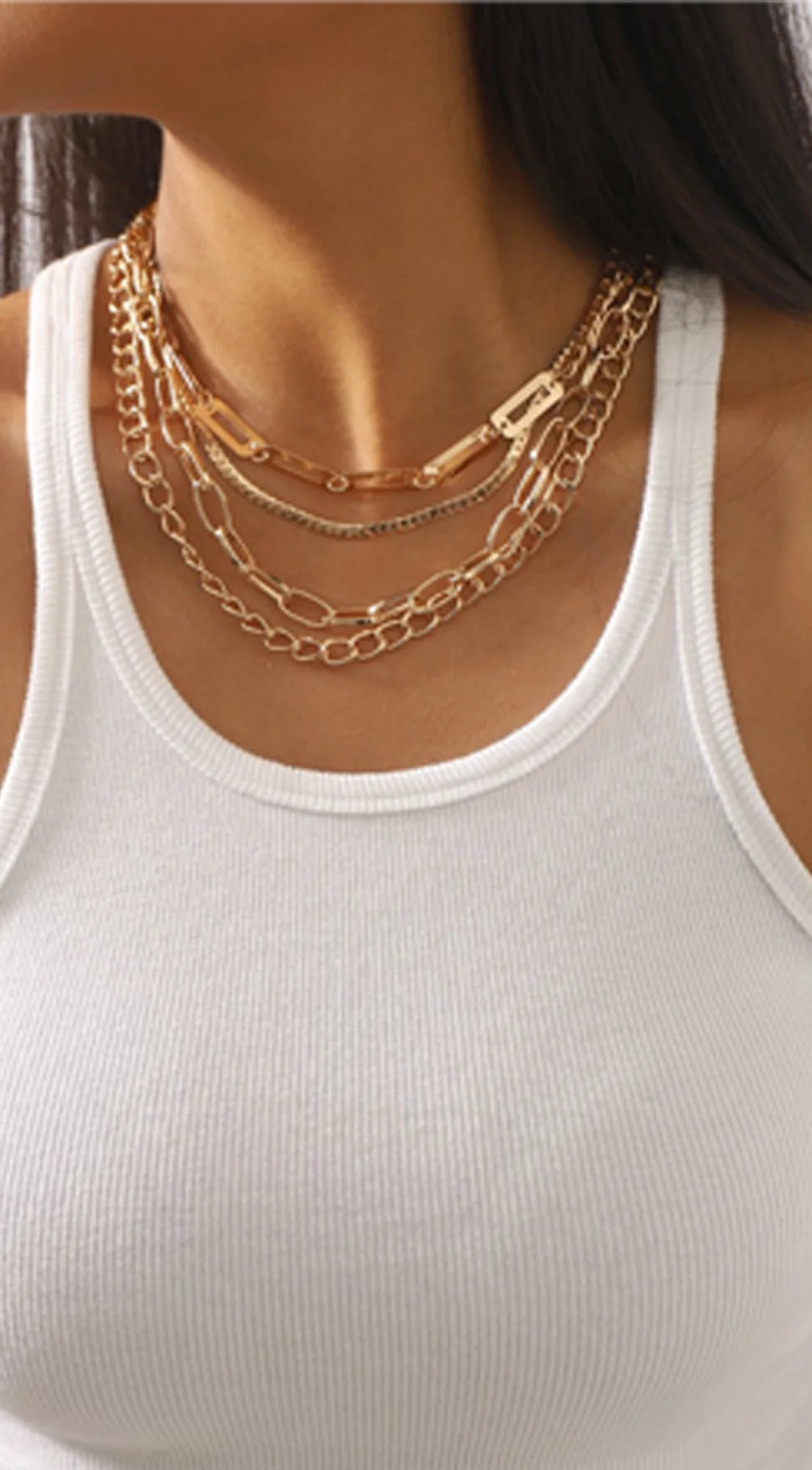 Yula Urban Multi Layer Statement Necklace - Gold