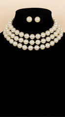 Pearl Whisper Necklace & Earrings Set - Ivory