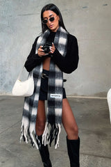 Zorino Scarf - Cream/Black Plaid