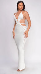 Espanola Crochet Maxi Dress - Beige