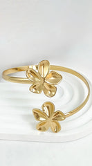 Kia Flower Arm Cuff Bracelet- Gold