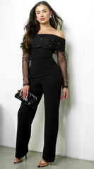 Liora Off Shoulder Jumpsuit - Black