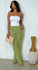 Cora Linen Pants - Green