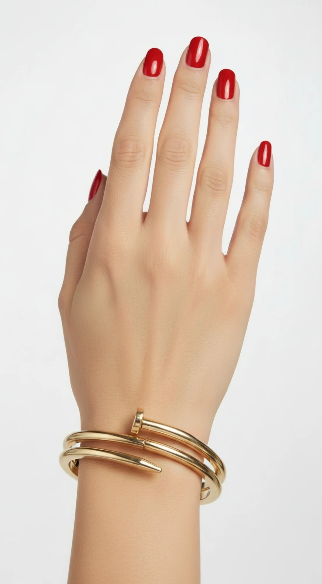 Double Wrap Nail Bangle - Gold