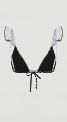 Tulum Ruffle Polka Dot Bikini Set - Black