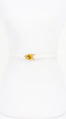 Naya Metal Buckle Faux Leather Belt - White