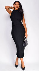 Hannah Cable Knit Set - Black