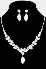 Radiant Flower Pearl Necklace & Earrings