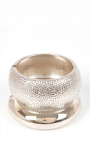 Gilded Duo Two Piece Set Metal Bangle - Silver