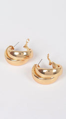 Timeless Twine Double Metal Hoop Earrings - Gold
