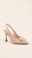 Valentina Sling back Heel - Beige