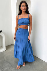 Selina Tiered Maxi Skirt - Royal Blue