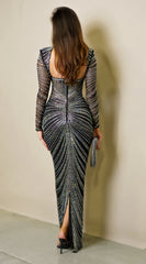 Molly Rhinestone Maxi Dress - Black