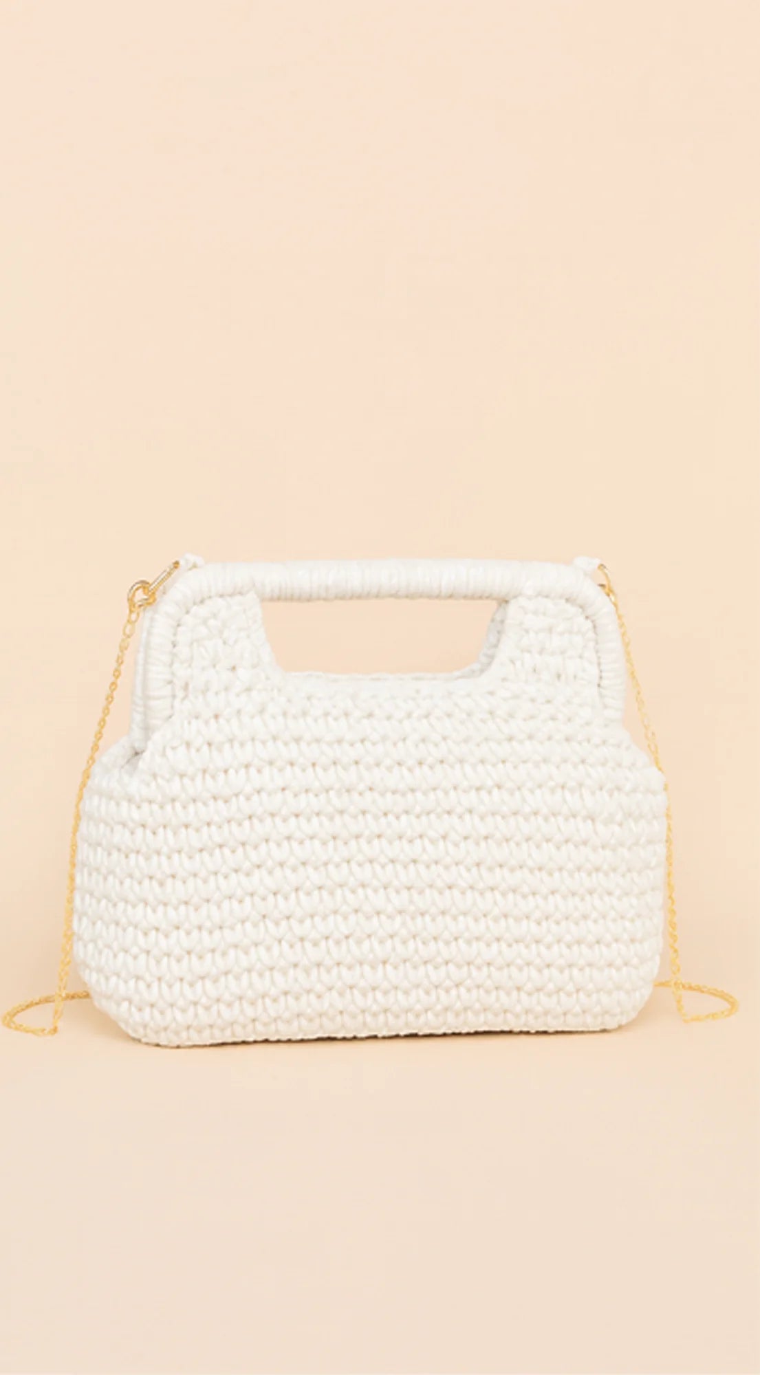 Palmira Faux Straw Clutch - White