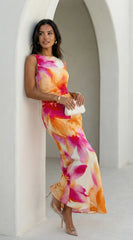 Soléa Floral Maxi Dress - Orange