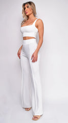 Soph White Square Neck Crop Top